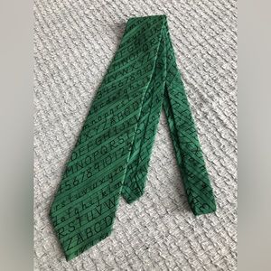 Vintage hand tailored Chalkboard Necktie Green